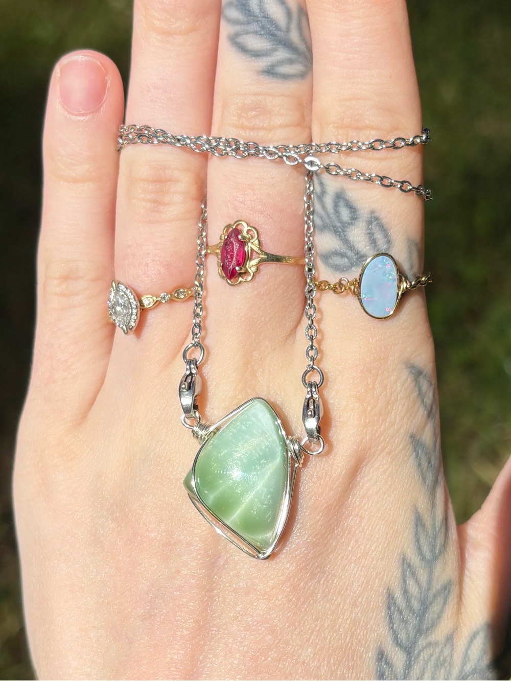 Hemimorphite interchangeable necklace
